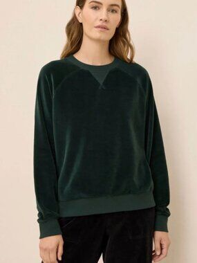 Organic pure velour crew sweater